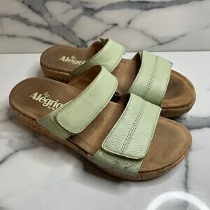 Alegria Women's Mena Men-7440 Sea Foam Comfort Sandals Sz 37 Sz 7 Hook & Loop